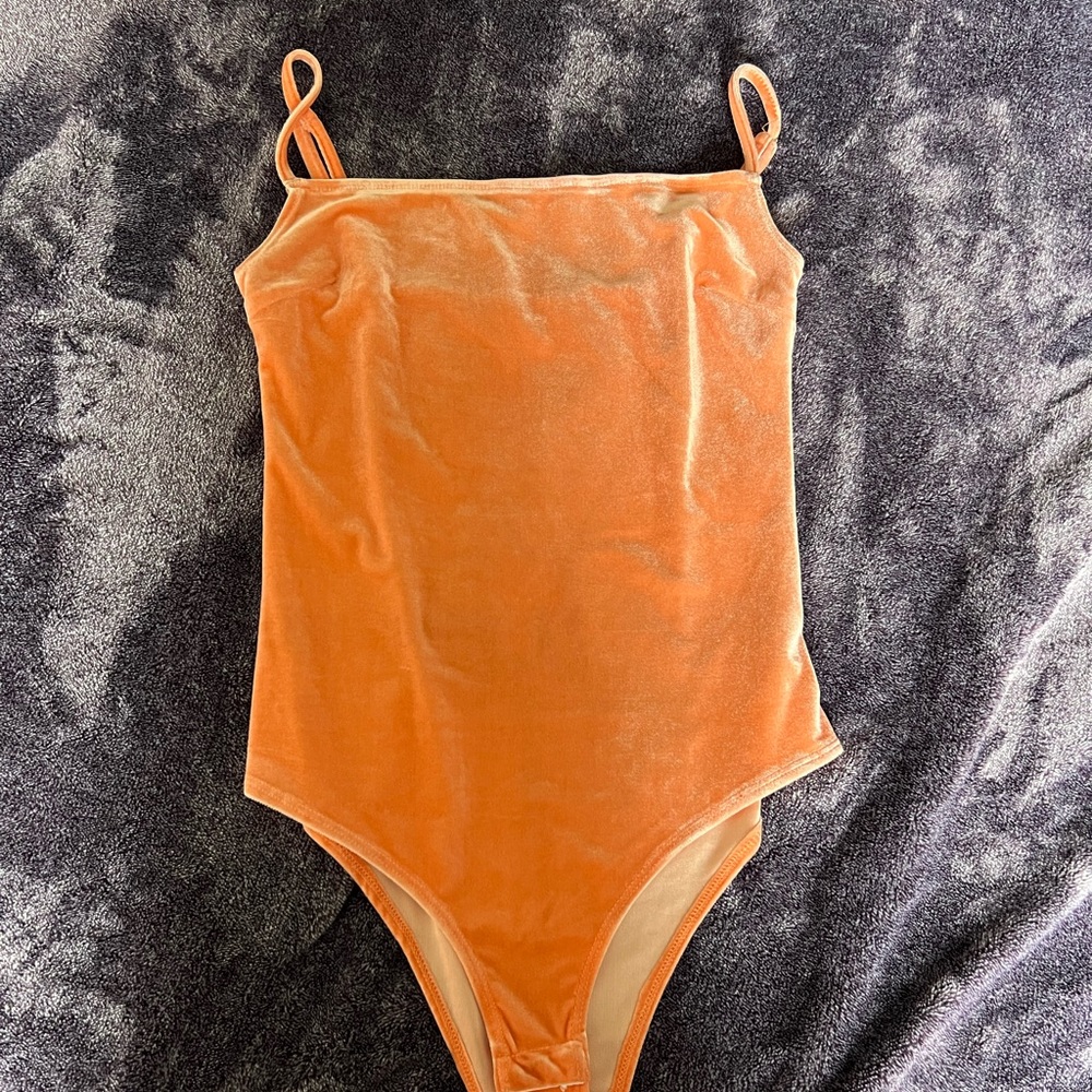 Velvet orange bodysuit